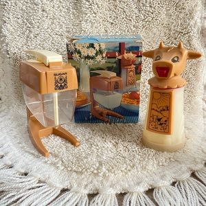 Whirley Cow Creamer and Sugar Dispenser - 1960’s Diner Scene